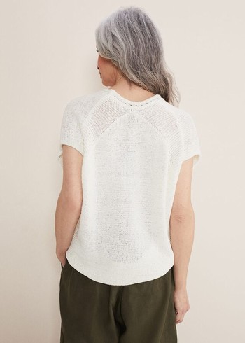 Phase Eight Alana Textured Knitwear White Canada | OAEFIW-580